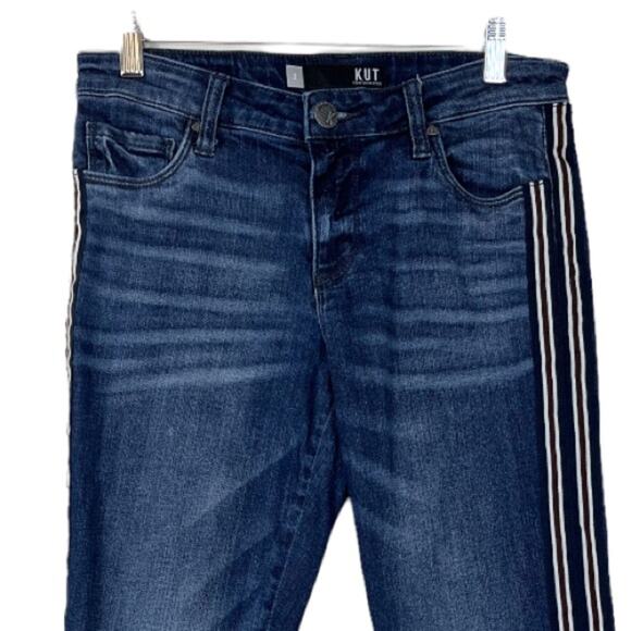 Kut from the Kloth Women's Jeans Reece Ankle Straight Leg Mid Rise Stripe Size 2 - Picture 5 of 10